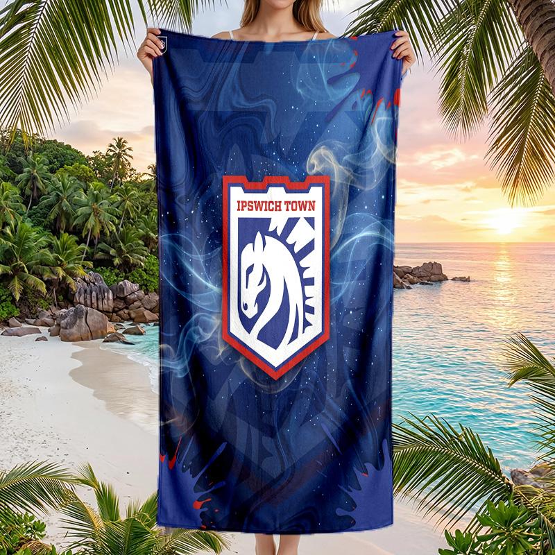 Ipswich Town Fußball Strandtuch Weiches Mikrofaser-Sommertuch Schnelltrocknendes Saugfähiges Handtuch für Strand Schwimmbad Reisen