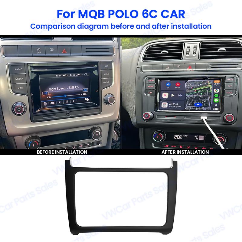 For VW MQB POLO 6C 6R 2014-2017 Car Radio Trim OEM MIB Frame Headunit Screen Bezel CD Plates Decorative Panel