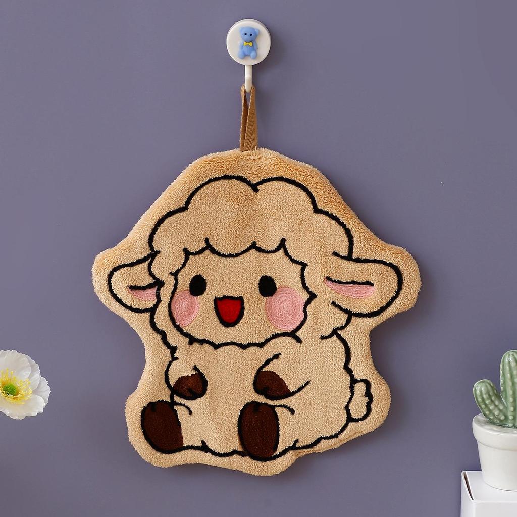 Adorable Lamb Hanging Hand Towel - Fun Household Cloth for Kitchen & Bathroom, Perfect for Kids