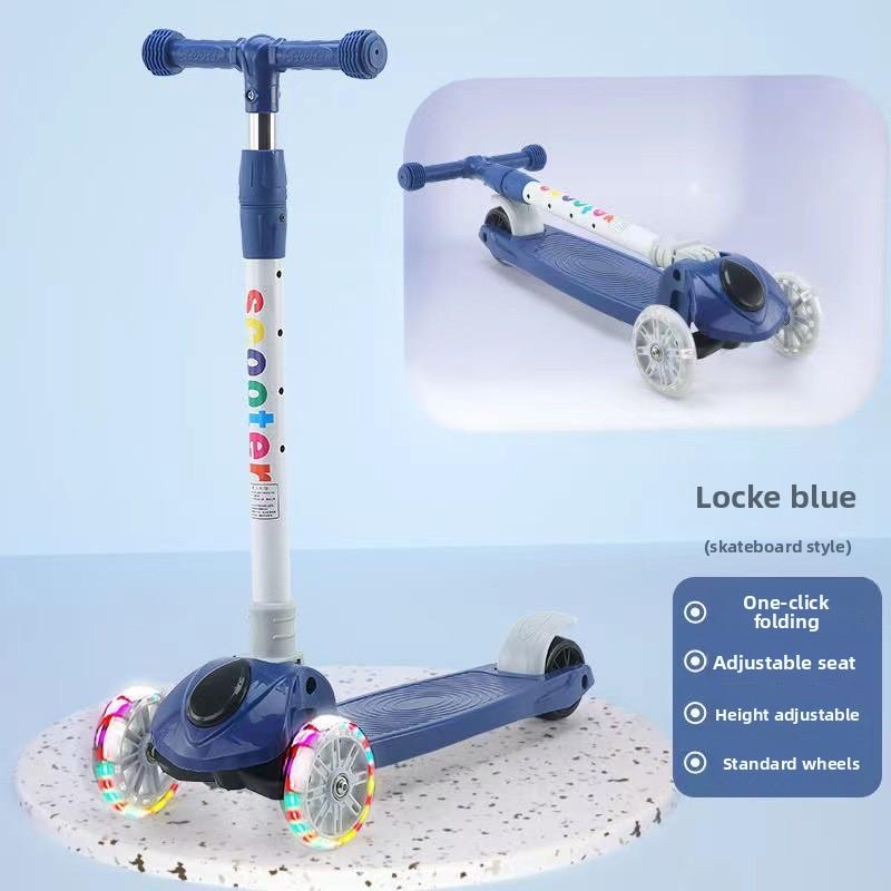 Children'S Scooter 3 In 1 Baby Scooter Can Slide Stand And Flash 3 Wheels Foldable Micro Scooter Boys And Girls 2-6 Years Old