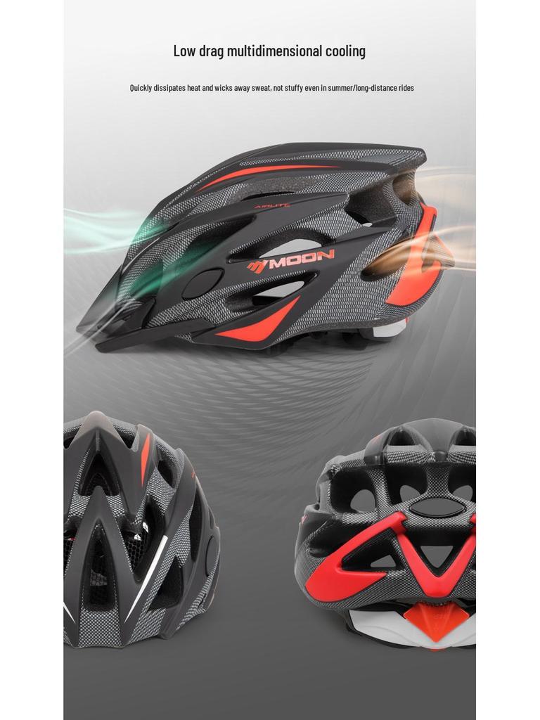 Upgraded Moon Odor-Resistant Adult Cycling Helmet for Road & Mountain Safety Outdoors