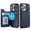 iPhone 15 Pro Max Magnetic Leather Flip Cover with MagSafe Card Slot