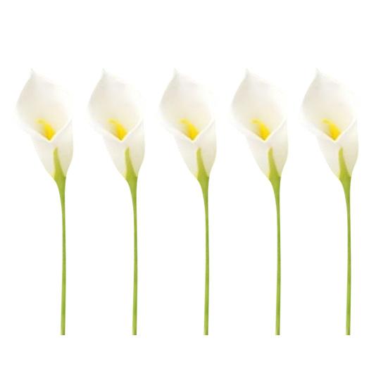 Artificial Flowers Real Touch Fake Calla Lily Baby's Breath Flower Stem Lifelike Faux Floral Arrangement for DIY Bridal Wedding Bouquet Home Church