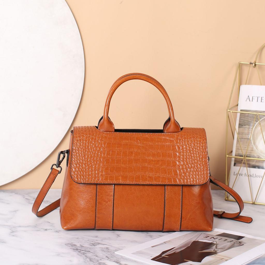 Fashionable Large Capacity and Quality Women's Handbag Versatile Crocodile Pattern Crossbody Bag