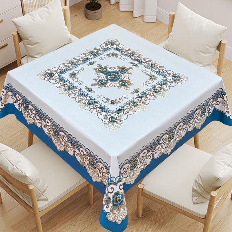 

Скатерть из ПВХ класса люкс высшего качества: Водонепроницаемый, маслостойкий и устойчивый к ожогам, новый китайский стиль для круглых столов As specified