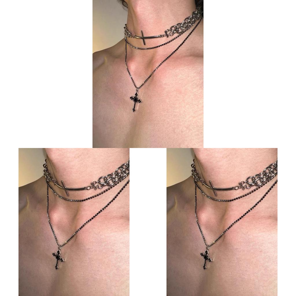 Cross Pendant Necklace Alloy Geometric Design For Men And Women In Spring