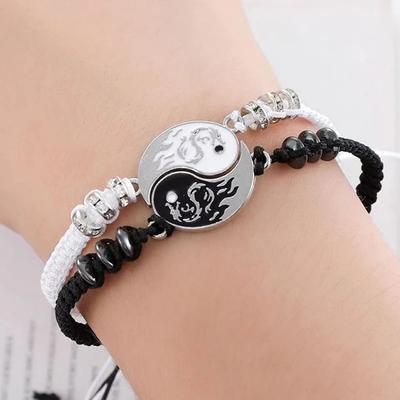Fashion Dragon Figure Yin Yang Bracelet Couple Adjustable Bracelets Boyfriend Girlfriend Valentine's Day Friendship Jewelry