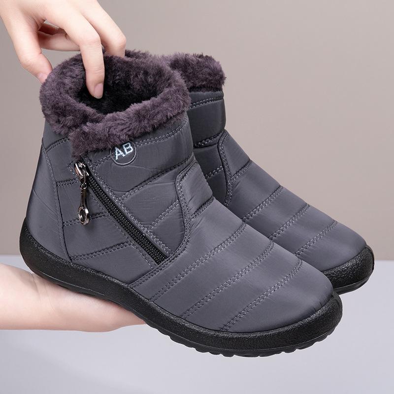 Winter Herren Baumwollschuhe Fleece verdickt wasserdicht Schneestiefel Reißverschluss rutschfest Baumwollschuhe lässige Mode Papa Baumwollstiefel
