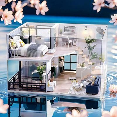 Sofiey Dollhouse DIY Kit Miniature Furniture Craft Kit with Dustproof Set, Case, "Comfortable Time" L-032-B