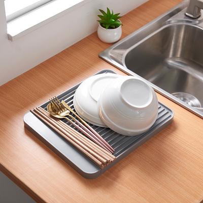 Rutschfeste Kieselgur Küchenablage Einfache Multifunktions-Abtropfschale für Wassergläser Geschirrteller Tasse Fil