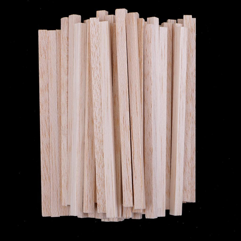 50 Pcs Unfinished Square Balsa Rod for Children