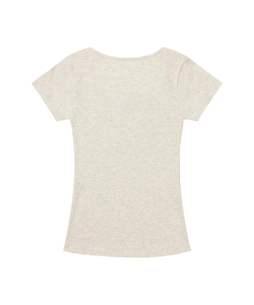 FANCY CLUB Pegasus Ribbed Top (Oatmeal) F26Qb058