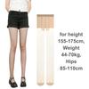 High-waisted Black D-cut Silk Stockings Ultra-thin Highly Transparent Sexy Crotchless Stockings Anti Hook Elastic Shiny Tights