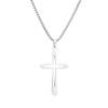 Religious Talisman Hollow Cross Pendant Necklace for Men Silver Color Hip Hop Metal Cross Necklace Christian Amulet Jewelry