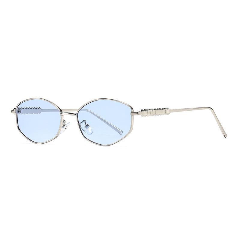 Metal Womens Retro Geometric Sunglasses With Uv400 Protection For Outdoor Fashion Accessories
