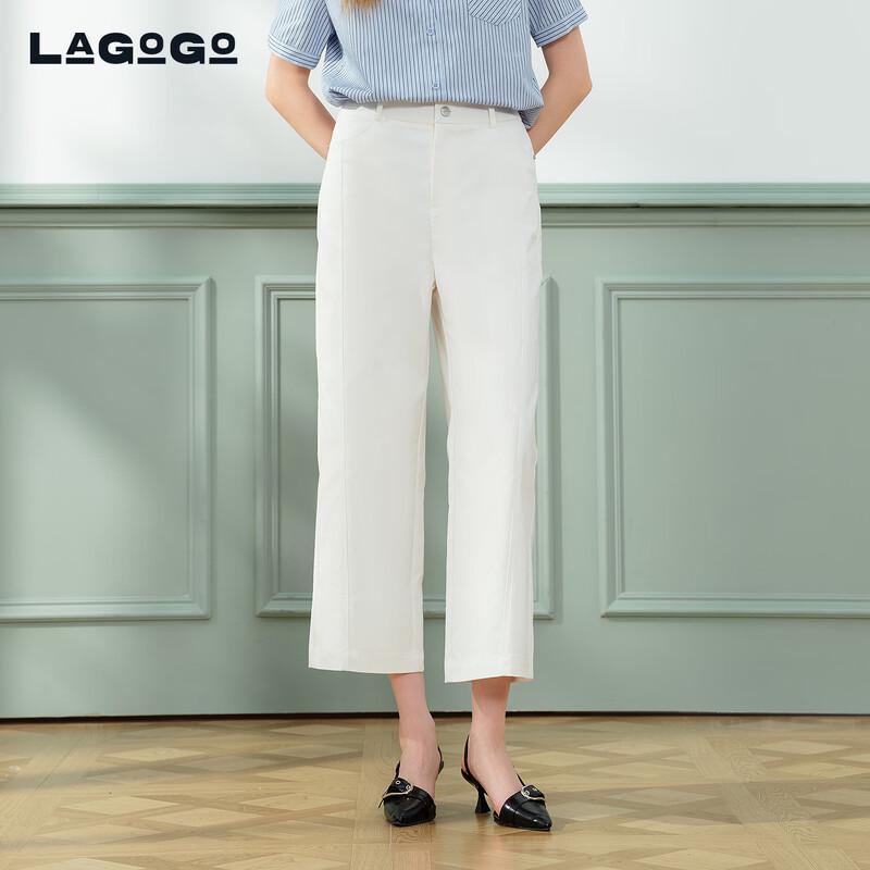 LAGOGO Women s High-Waisted Wide-Leg Casual Pants M