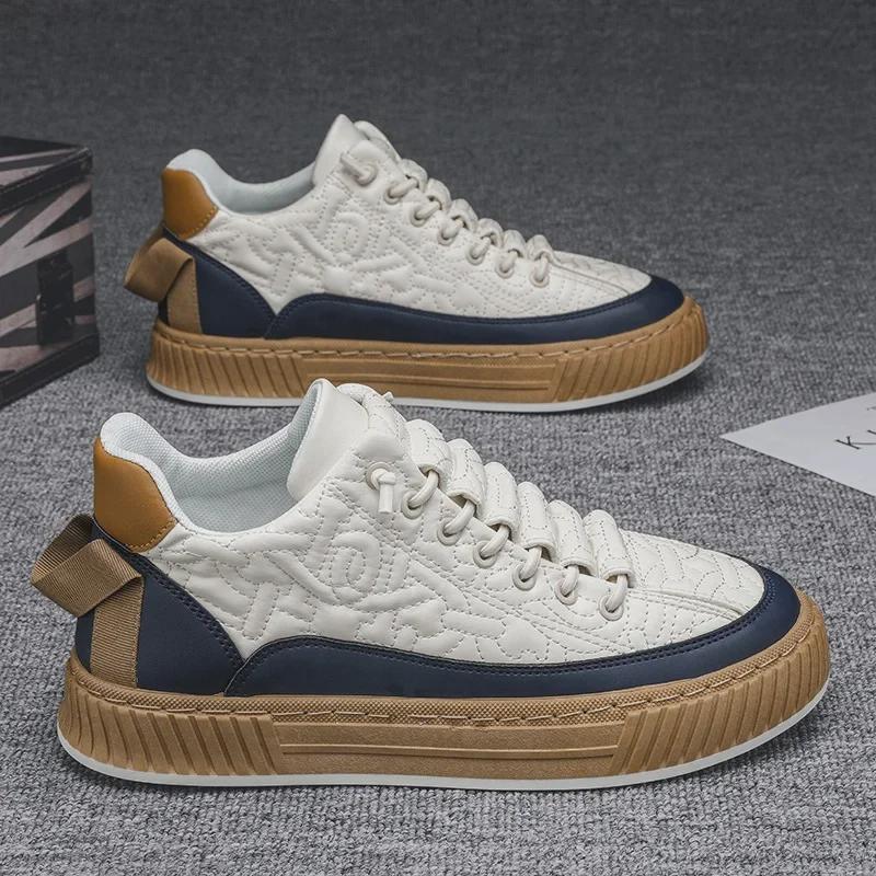 

Чоловічі повсякденні білі шкіряні туфлі Весна 2024: Натхненні фільмом «Форрест Гамп» трендові пласкі спортивні кросівки Size 43