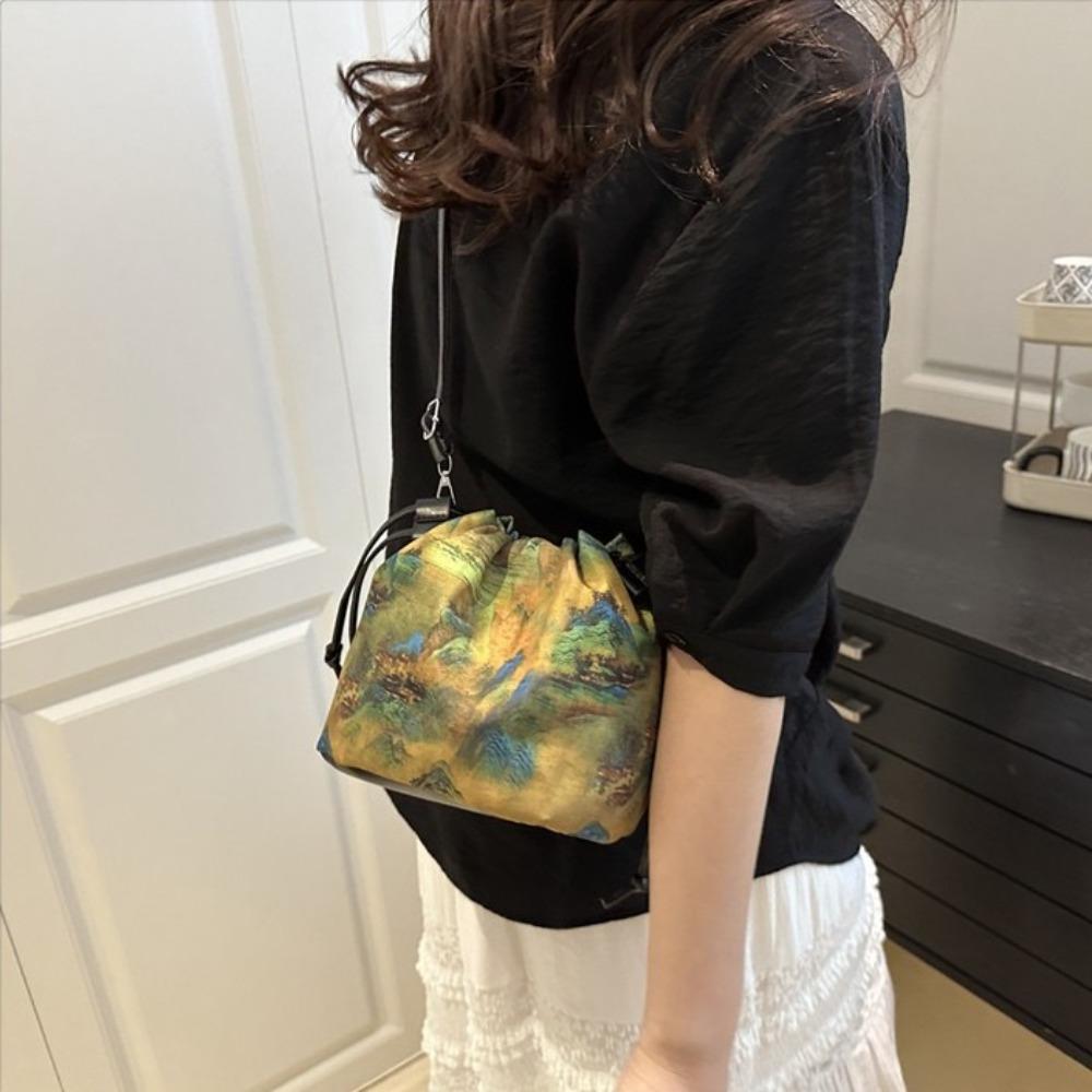 Cloth Flower Handbags Sanitary Napkin Bag Hanfu Drawstrings Bag Ethnic Style Crossbody Bag  Party
