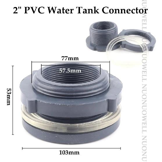 1PCS PVC 1/2"3/4"1"Water Tank Connector Drain Pipe Accessories Aquarium Joints Water Pipe Fittings Thread Adaptor Tank Bulkhead