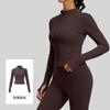 Womens Slim Fit Stand Collar Zip-Up Yoga Top Long Sleeve Quick Dry Athletic Workout Shirt