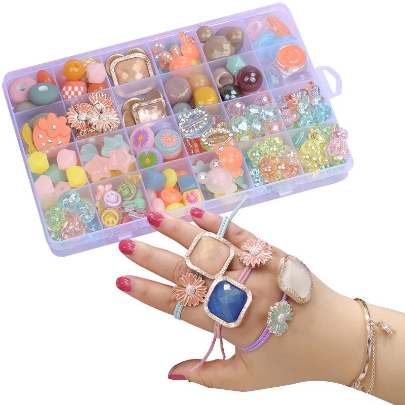 24-Grid Beading Kit: DIY Jewelry & Hair Accessories for Kids