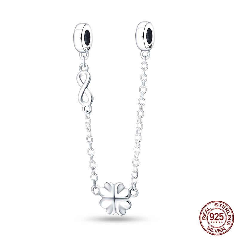 925 Lucky Clover Charm Beads Fit 3mm Sterling Silver Bracelet DIY Ladies Birthday Gift