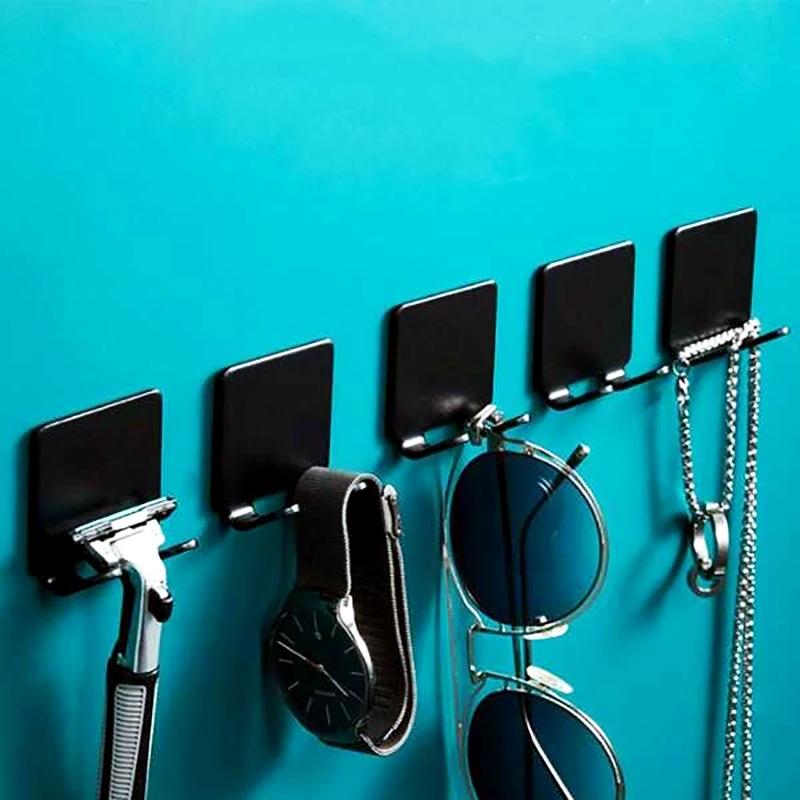 Haosi No-Drill Kitchen & Bathroom Razor Wall Hooks, Back-of-Door Clothes & Hat Storage, Space-Saving Aluminum Design.