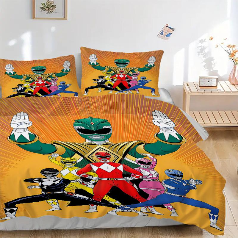 Power Rangers Bedding 3 Piece Set Hd Print Duvet Cover Pillowcases For Teens Adult Bedroom Decoration Christmas Gift C9211991