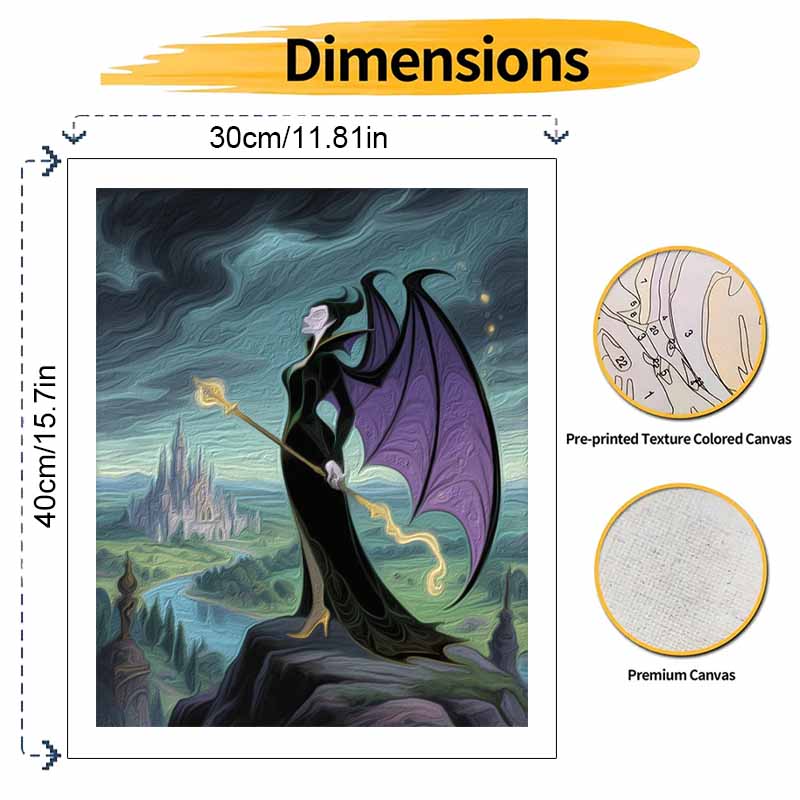 Disney Maleficent Oil Painting by Numbers Art Kit. Handmade Diy Painting Home Decoration Gifts