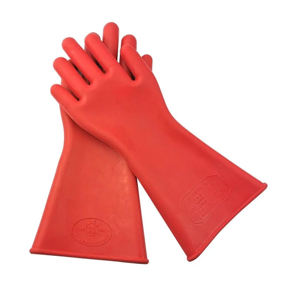 

Red Electrician Insulating Gloves Rubber Withstanding Voltage 220V Work Safe Gloves 5KV Industrial Insulation Mittens жёлтый