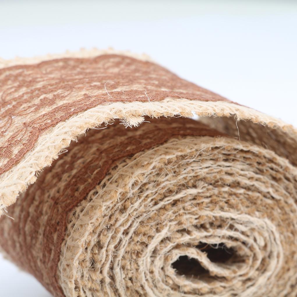 Natural Jute Burlap Hessian Ribbon +lace Trim Edge Vintage Wedding Rustic