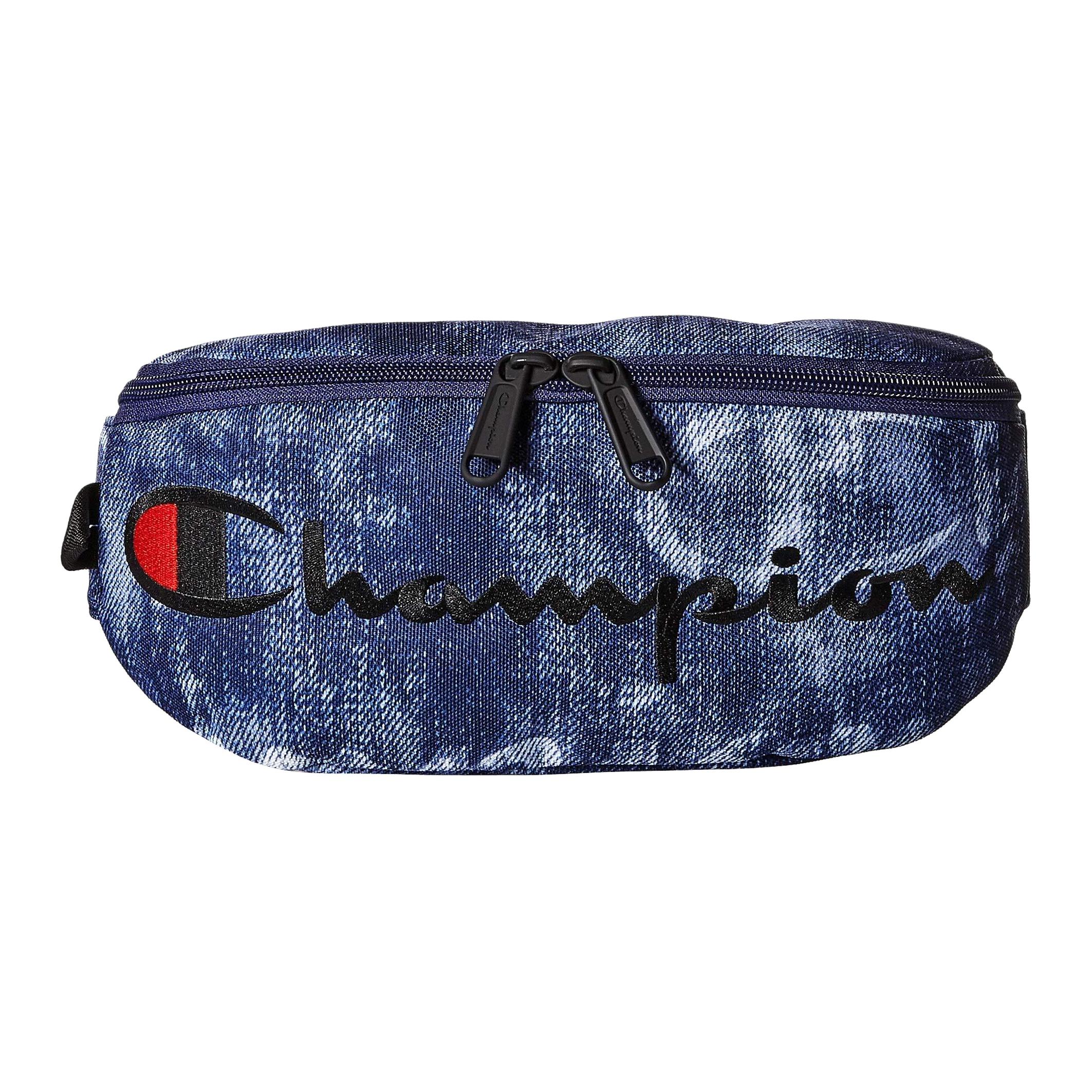 Champion Logo Embroidered Denim Waist Bag Unisex waist bag Navy-Blue 8096749-410 Marine Blue