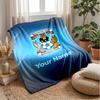 Coventry City FC Custom Name Text Flannel Blanket Soccer Logo Personalized Fleece Throw Blanket Special Gift For Sofa Bedroom Home