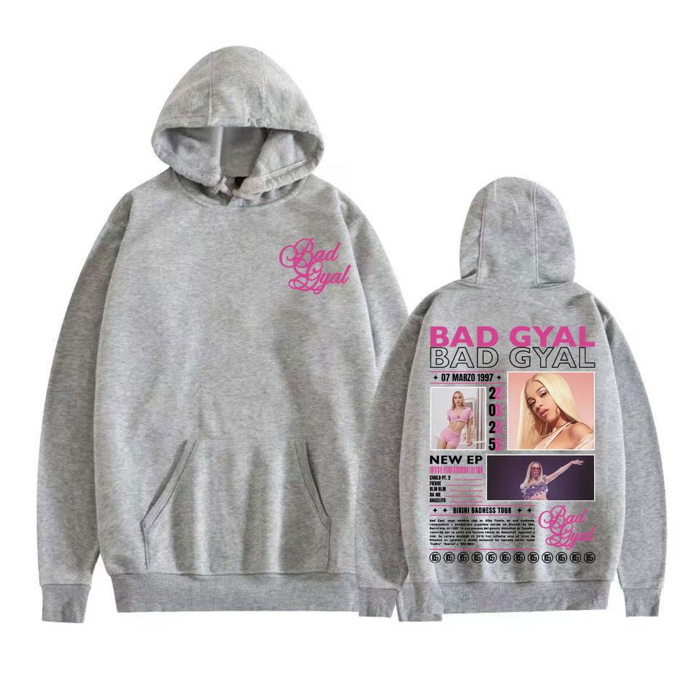

Bad Gyal Bikini Badness Tour Graphic Hoodies Men Women Fashion Aesthetic Sweatshirts Autumn/Winter Comfort Hoodie Pullovers L сірий
