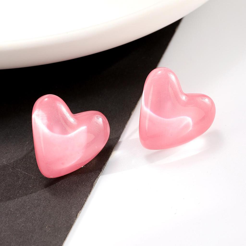 European & American C-Shaped Heart Velvet Stud Earrings for Women – Elegant Korean Style Accessories.