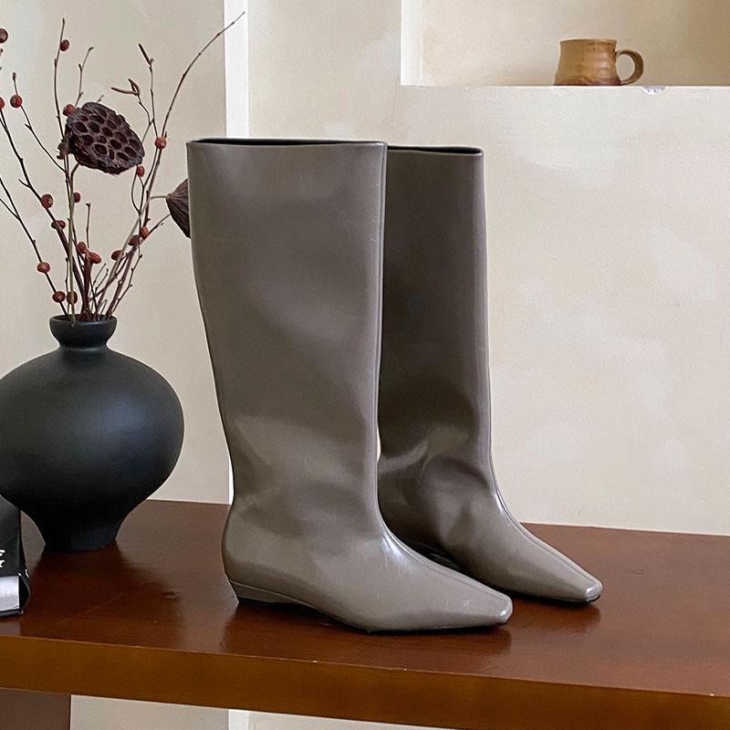 Fashion Women Knee High Boots With Height Increasing Shoes Fashion Pointed Toe Ladies Modern Long Boots Female Slip On Shoes