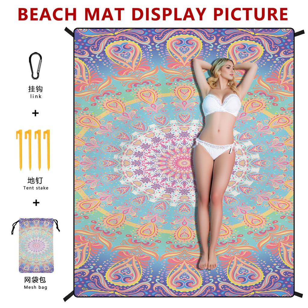 Quick-drying Beach Mat Portable Packaging Outdoor Carpet Moisture-proof Mat Camping Picnic Mat
