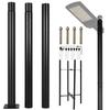 10Ft Tall 3-Meter Straight Road Pole with Rebar Cage Base Heavy-Duty Street Light Poles for Landscape & Pathway Outdoor Lighting