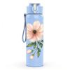 1PC Soft Pink Single Daisy Flower Print 750ml Color Plastic Sports Water Bottle Leakproof Flip Straw Lid Suitable for Sports Office Home Use