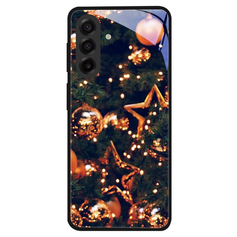 Christmas Style Tempered Glass Case For Samsung Galaxy S24 S22 S21 S23 S25 Ultra Fe Shockproof Cover S25FE S25 Edge Shell Coque
