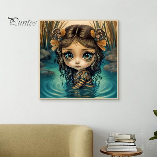 

5D Diamond Art Kit Повышение творческих способностей Снятие стресса Повышение уверенности Маленькая девочка Узор Яркий цвет Алмазная вышивка Украшение дома