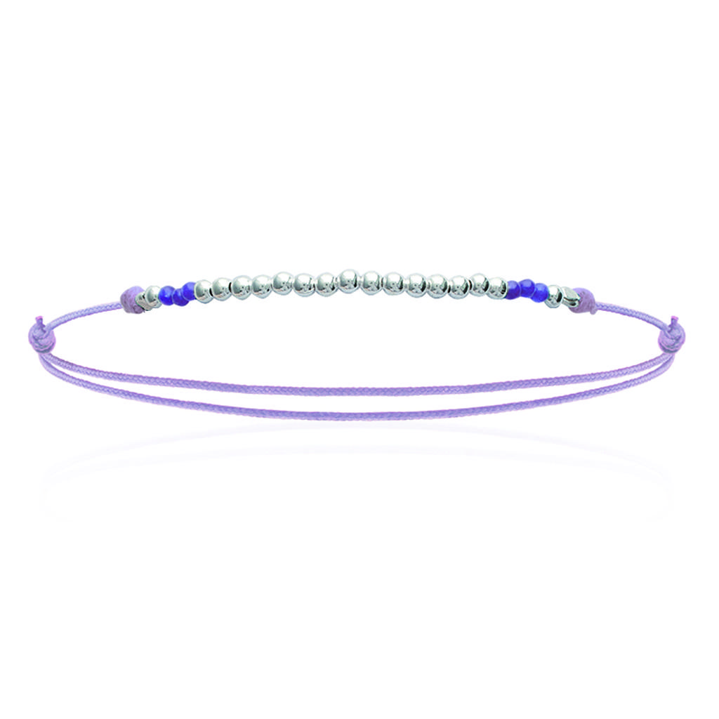 Les Trésors De Lily [K5171] - Silver Bracelet 'Marbles' Mauve Silver - 50x2 Mm