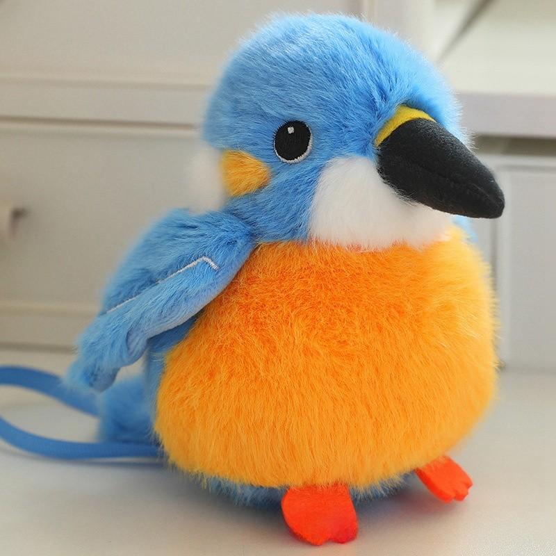 Parrot Crow Kingfisher Cute Bird Plush Toy Magnet Shoulder Play Home Decor Doll