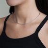 eManco Titanium Steel Round Chain Necklace - Simple European/American Style for Women and Couples, Long Snake Bone Chain, Clavicle Design.