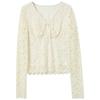 Sancai Women's V-Neck Lace Slim-Fit Blouse