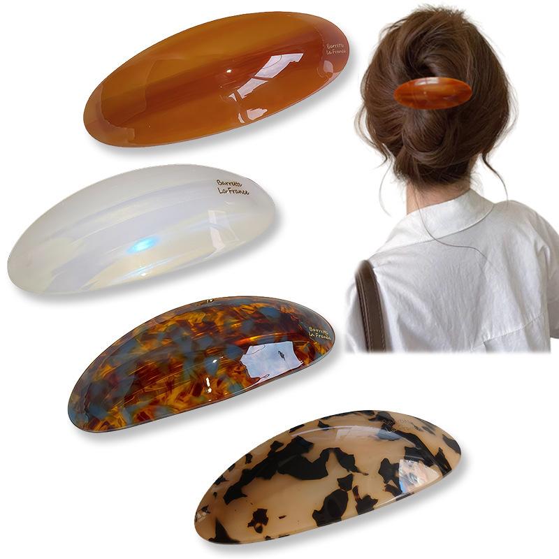 1 Pieza Pinza para el Cabello Geométrica Ovalada de Tamaño Grande Tocado Pinzas para el Cabello de Acetato Para Mujeres Pinza Francesa Accesorios para el Cabello Elípticos Brillantes