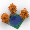 Buildmoc Creative Maple and Lake Forest Tree Rivers Natural Scenery Ideas MOC Building Blocks Toys for Children Kids Gifts Toy