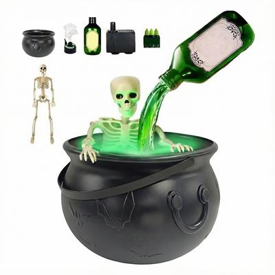 Halloween Decorations Indoor Party Decoration Witch Cauldron Black Plastic Bowl Decoration Set for Home Garden Kitchen