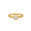 S925 Sterling Silver Yellow Diamond Square Ring with Citrine, Women's Gold Tone, Fashionable Light Luxury Jewelry