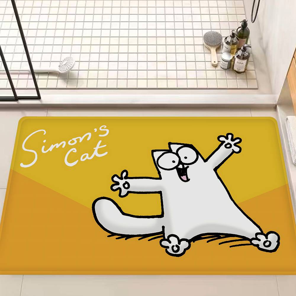 Anime Simons Cat Bathroom Mat Anti-slip Absorb Water Long Strip Cushion Bedroon Mat Welcome Doormat